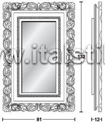 Зеркало настенное BAROQUE_120 - отделка рамы - Oro/Argento foglia